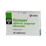 Нолицин, таблетки покрытые оболочкой пленочной 400 мг 20 шт