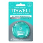 Зубная нить, Tiswell (Тисвелл) 50 мл вощеная ультратонкая антибактериальная тройная защита со вкусом мяты