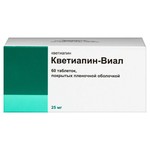 Кветиапин-Виал, таблетки покрытые пленочной оболочкой 25 мг 60 шт