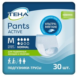 Подгузники-трусы для взрослых Tena пэнтс актив нормал р. M (80-105 см) 30 шт.