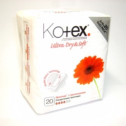 Прокладки женские Kotex ультра драй софт нормал с крылышками 20 шт.