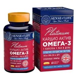 Омега-3 Кардио актив, Sense of Life (Сенс оф Лайф) софтгель-капсулы 1360 мг 60 шт Platinum БАД