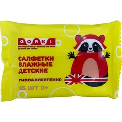Салфетки влажные детские 15 шт. Gorki енот с 0 мес