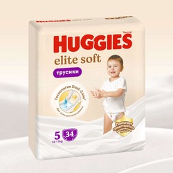 Подгузники-трусики 34 шт. Huggies элит софт 12-17 кг р. 5