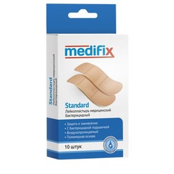 Лейкопластырь бактерицидный Medifix импэкс-мед стандарт на полимерной основе р. 1.9смx7.2см 10 шт.