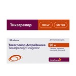 Тикагрелор АстраЗенека, таблетки покрытые пленочной оболочкой 90 мг 56 шт