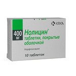 Нолицин, таблетки покрытые оболочкой пленочной 400 мг 10 шт