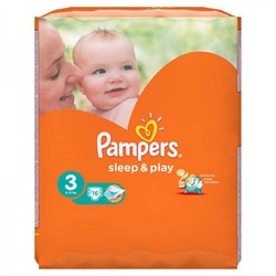 Подгузники 16 шт. Pampers слип энд плей миди 4-9 кг р. 3