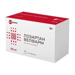 Лозартан Велфарм, таблетки покрытые пленочной оболочкой 50 мг 90 шт