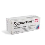 Курантил 25, таблетки покрытые оболочкой 25 мг 100 шт