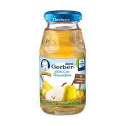 Сок Gerber груша без сахара осветленный с 4 мес. 175 г