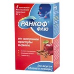 Ранкоф флю, порошок для приготовления раствора для приема внутрь 17 г 5 шт со вкусом яблока и корицы
