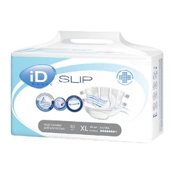 Подгузники для взрослых ID Бэйсик слип ультра р. XL (120-166 см) 30 шт.