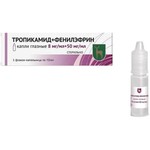 Тропикамид+Фенилэфрин, капли глазные 8 мг/мл+50 мг/мл 10 мл 1 шт флакон-капельница