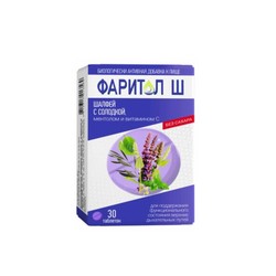 Фаритол Ш шалфей с солодкой ментолом и витамином С 30 шт. табл. д/рассас.