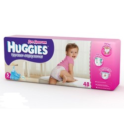 Подгузники-трусики для девочек 48 шт. Huggies Джинс 13-17 кг р. 5