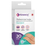 Лейкопластырь бактерицидный, Клинса р. 1.9смx7.2см 20 шт стандарт на полимерной основе натуральный