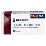Лозартан-Вертекс, таблетки покрытые пленочной оболочкой 100 мг 90 шт