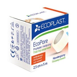 Пластырь медицинский фиксирующий Ecoplast Экопор нетканый р. 2.5смх5м
