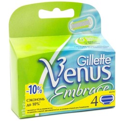 Кассеты для станков для бритья для женщин Gillette винус эмбрас 4 шт.