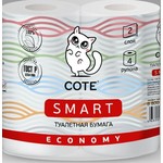 Туалетная бумага, Cote (Коте) 4 шт эконом 2 слоя белая