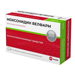 Моксонидин Велфарм табл. п/о пленочной 0.4 мг 60 шт.