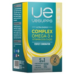 Uesupps ультра энерджи омега-3 + витамин D3 и коэнзим Q10 60 шт. капс.