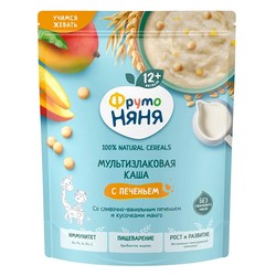 Каша молочная Фрутоняня мультизлаковая со сливочно-ванильным печеньем и кусочками манго с 12 мес 190 г
