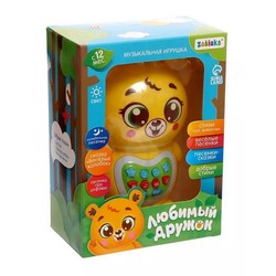 Игрушка музыкальная Zabiaka любимый дружок мишка звук свет желтый