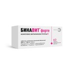 Бинавит форте, таблетки покрытые оболочкой пленочной 200 мг+100 мг+0.2 мг 60 шт