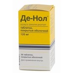 Де-Нол, таблетки покрытые пленочной оболочкой 120 мг 56 шт