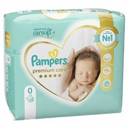 Подгузники 22 шт. Pampers премиум кеа ньюборн до 3 кг р. 0