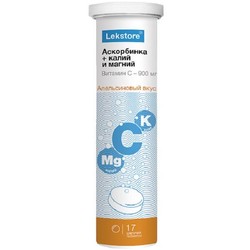 Аскорбинка плюс с калием и магнием Lekstore 17 шт. табл. шип. 900 мг 3 г апельсиновый вкус