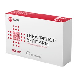 Тикагрелор Велфарм табл. п/о пленочной 90 мг 56 шт.