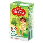 Сок для детей, Сады Придонья 125 мл яблоко виноград осветленный с 6 мес