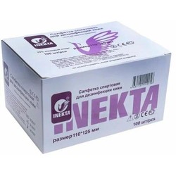 Салфетки спиртовые для инъекций Inekta р. 11смх12.5см 100 шт.