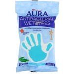 Салфетки влажные, Aura (Аура) 15 шт антибактериальные алоэ вера