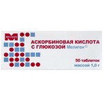 Аскорбиновая кислота с глюкозой Мелиген, таблетки 100 мг / 1 г 50 шт БАД