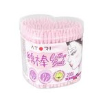 Палочки ватные, Atori (Атори) 200 шт розовые банка сердце