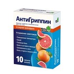 Антигриппин, таблетки шипучие 500 мг+10 мг+200 мг 10 шт грейпфрут пенал