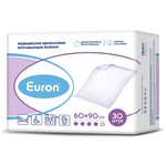 Пеленки медицинские впитывающие одноразовые, Euron (Эурон) р. 60х90 см 30 шт для ухода за детьми взрослыми и лежачими больными
