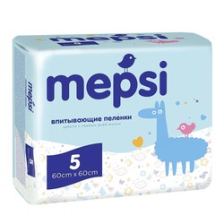 Пеленки впитывающие детские 5 шт. Mepsi р. 60смх60см