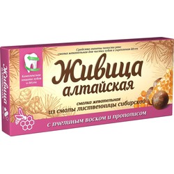 Смолка жевательная Живица Алтайская лиственничная с пчелиным воском и прополисом 4 шт. 0.8 г