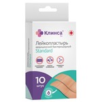 Лейкопластырь бактерицидный, Клинса р. 1.9смx7.2см 10 шт стандарт на полимерной основе натуральный
