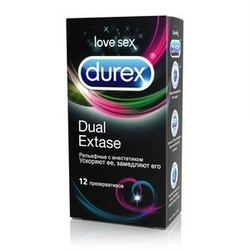Презервативы Durex Дуал экстаз дудл (рельефные с анестетиком) 12 шт.