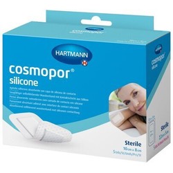 Повязка пластырного типа Cosmopor Силикон впитывающая с контактным слоем из силикона р. 10смх8см 5 шт.
