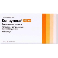 Конвулекс капс. с отлож. высвоб. 300 мг 100 шт.