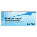 Микрогинон, таблетки покрытые оболочкой 150 мкг+30 мкг 21 шт