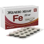 Железо хелат Fe 20 мг, капсулы 345 мг 60 шт БАД