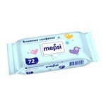 Салфетки влажные детские, Mepsi (Мепси) 72 шт с клапаном